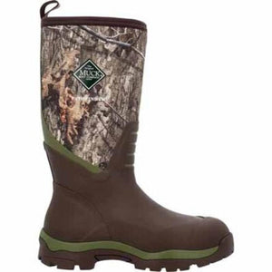 Muck brown and camouflage rubber hunting boot