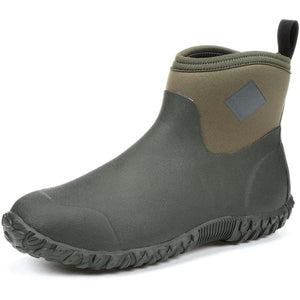 Muck olive green ankle boot with rubber lower and neoprene upper