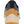 Rear view of Muck waterproof sneaker with grey knit upper and tan heel counter