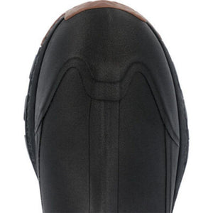 Top view of black Muck boot toe cap