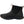Muck black ankle boot with brown trim and pull tabs