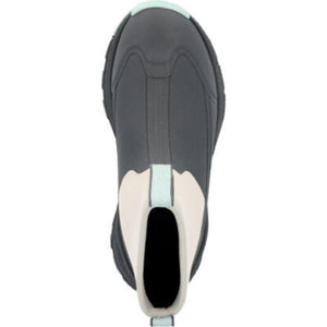 Top view of a Muck grey and cream slip on boot