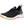 Muck black and grey athletic shoe with white midsole and orange accents