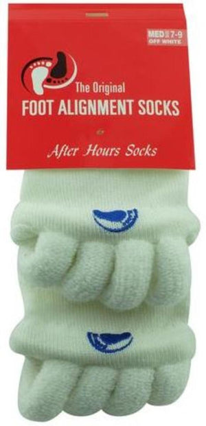 Happy Feet Company off white foot alignment socks in packaging