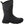 Black rubber mid calf boot with grey heathered fabric upper and pull tab