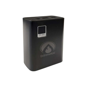 ExtremeMIST black portable power bank with 22.5W fast charging display and ExtremeHEAT logo