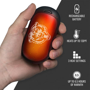 ActionHeat rechargeable hand warmer with three heat settings and up to 6.5 hours of warmth