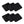 Six black square furniture felt pads arranged in two rows