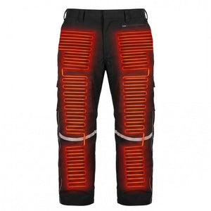 California Heat black heated pants with visible red heating elements
