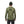 Back view of a person wearing a Black Diamond olive green hooded long sleeve shirt and a black beanie
