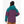 Back view of a person wearing a teal and purple Marmot hooded jacket and a black beanie