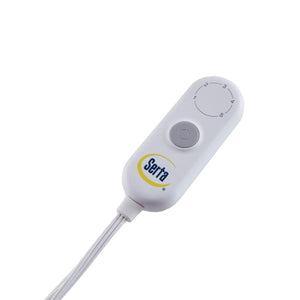 Serta white wired remote control with power button and five heat settings