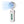 White handheld Jets fan with digital display and blue light effect