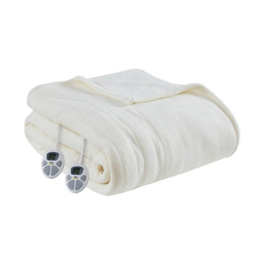 Serta white heated electric blanket with two digital controllers