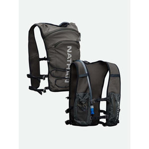 Nathan olive green hydration vest with front and back views