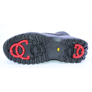 Navatex winter boot sole with integrated red metal ice cleats