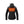 Back view of black Kelvin heated jacket with glowing orange heating element panel