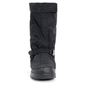 Neos black overshoe with a high shaft and adjustable buckle strap