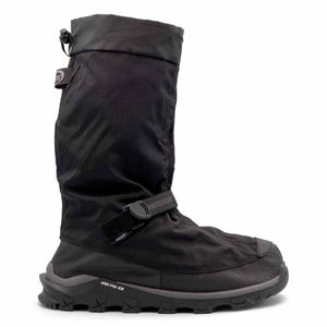 Neos black overshoe with a high shaft and adjustable strap