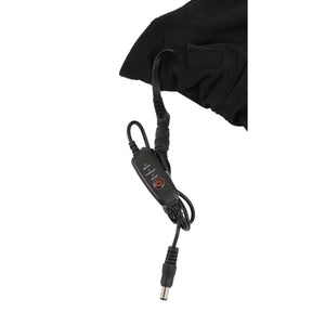 Black heated garment power controller with high middle and low settings