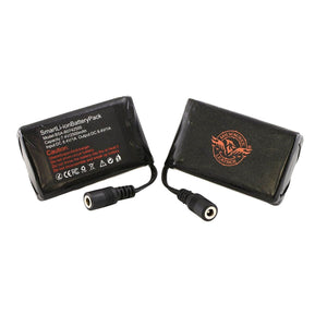 Two NexGen Milwaukee Leather lithium ion battery packs with power cables