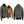 Grey zip up heated hoodie with black trim and hood