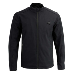 NexGen black softshell jacket with a mock neck and full front zipper
