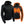 NexGen black hooded heated jacket showing heating elements on chest and arms