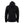 Back view of a black hooded softshell jacket