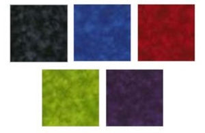 Nature Creation fabric color swatches in black blue red green and purple