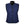 Mobile Warming blue quilted vest with black collar and front zipper