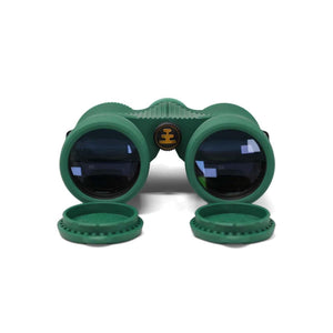 NOCS Provisions green binoculars with lens caps open