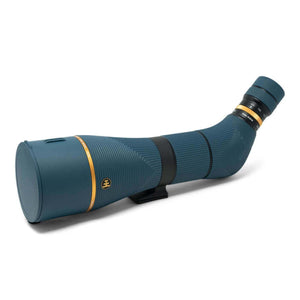 Blue Nocs Provisions spotting scope with ribbed texture and gold accents