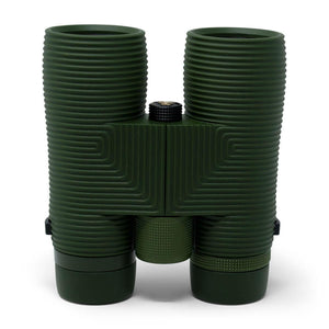 Olive green Nocs Provisions binoculars with textured ridged grip