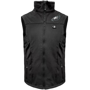 ActionHeat black Philadelphia Eagles heated vest with front zipper and logo