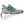 Korkers grey and blue athletic shoe with interchangeable sole system