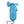 Blue O2COOL handheld portable fan with a grey carabiner clip