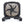 Black portable box fan with a square frame and folding base