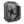 Black square portable fan with gold internal blades