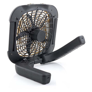 Black portable square desk fan with adjustable stand