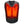 Black heated vest showing internal orange heating elements and power button