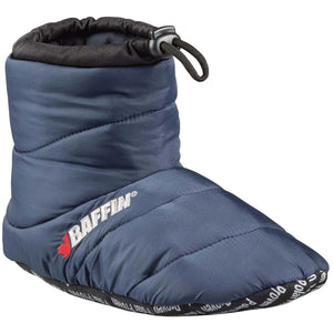 Baffin navy blue insulated slipper boot with drawstring closure