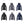 Kelvin hooded puffer jackets in black grey and navy shown from front and back views