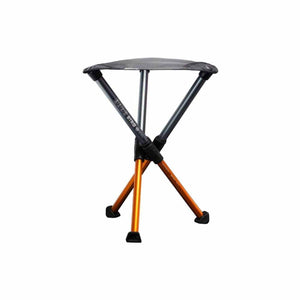 Hillsound portable tripod stool with orange and grey legs
