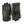 Hestra dark green leather gloves with grey ribbed knit cuffs