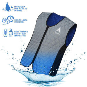 AlphaCool cooling vest with water activation and temperature regulation features