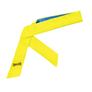 Occunomix high visibility yellow tie headband with blue interior lining