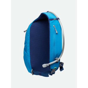Nathan blue hydration backpack with mesh back panel and drinking tube