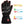 Black heated motorcycle glove with battery life and temperature setting charts