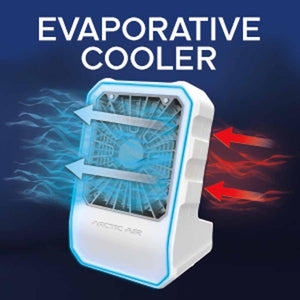 Ontel Arctic Air evaporative cooler showing air intake and output flow
